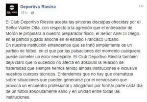 Escándalo en Morón-Riestra