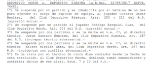 Fallo del tribunal de disciplina