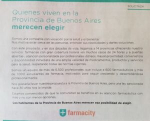 Solicitada de Farmacity