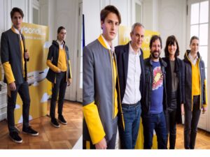 El placer de volar...en zapatillas, fue presentado por el CEO Cook, la diseñadora de indumentaria y el craetivo de la cartilla de Flybondy.