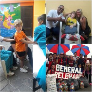 Rami de pie en Salta, con el cubano Ronald Mora y la barra de amigos de San Lorenzo. 