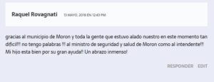 Mensaje de la mamá del chiquito salvado