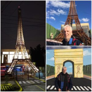 El qrquitecto Rubén Díaz, autor de la réplica de la Torre Eiffel y la ilustración 3D del Arco de Triunfo que también es parte del paseo de Lavalleja 40 en Ituzaingó.