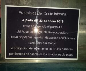 Cartel peajes