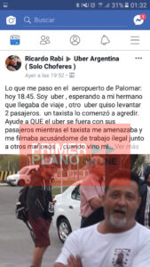 Chat taxistas vs. Uber